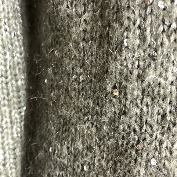 Michael Michael Kors gray sequin sparkle open mohair wool cardigan size Small - Picture 5 of 14